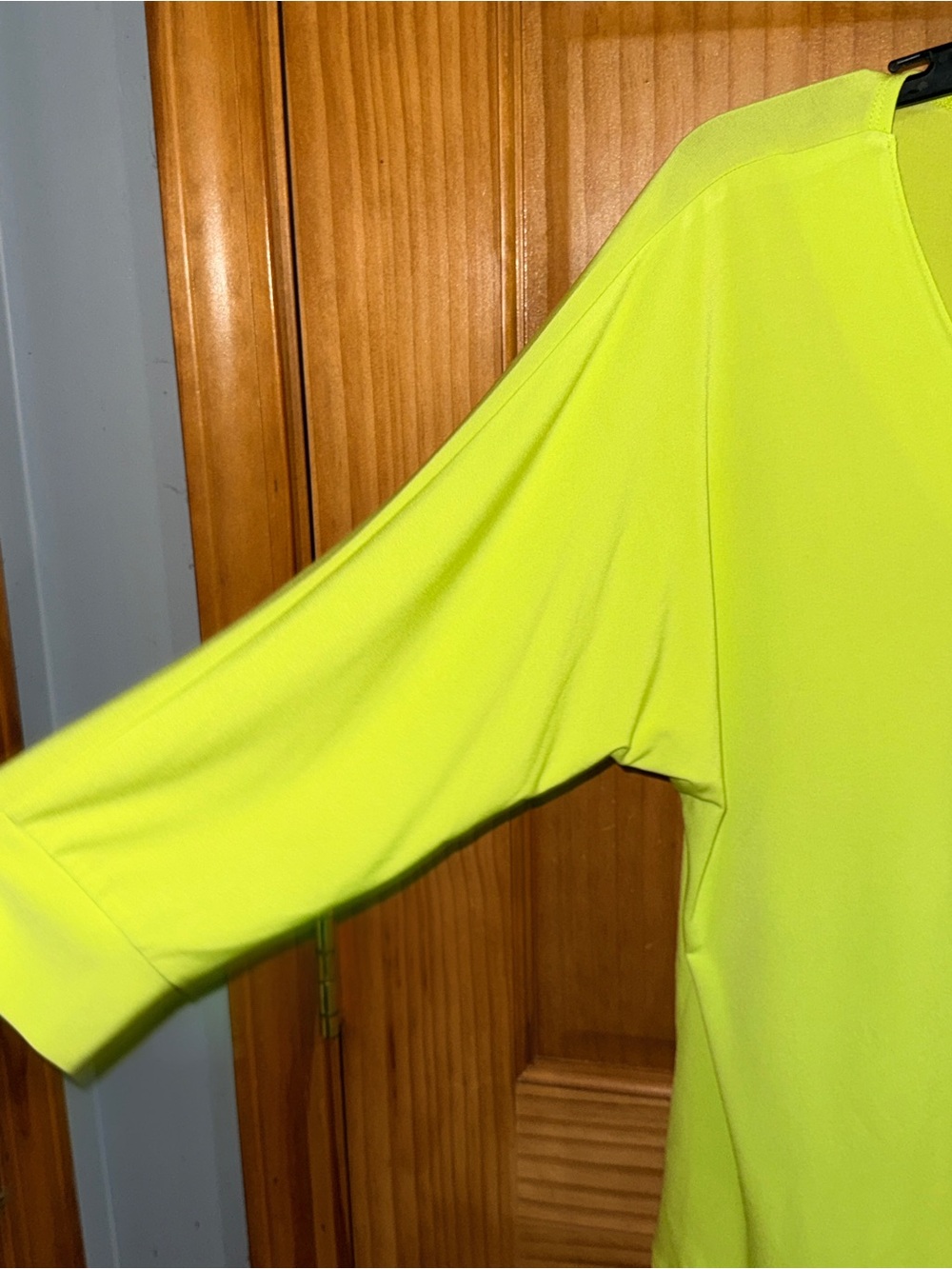 Kim Rogers Petite Chartreuse Button-Front Tie Hem Blouse-PL-EC - Picture 6 of 11